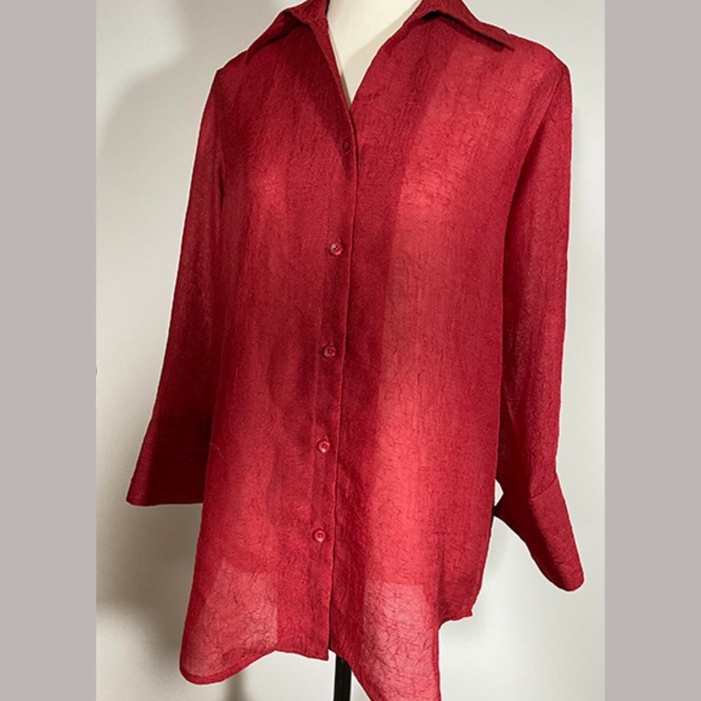 Cold water Creek Dark Red Tunic Blouse